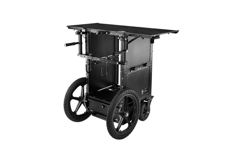 Fixed Height, Vertical, A/V Network-Rack Cart