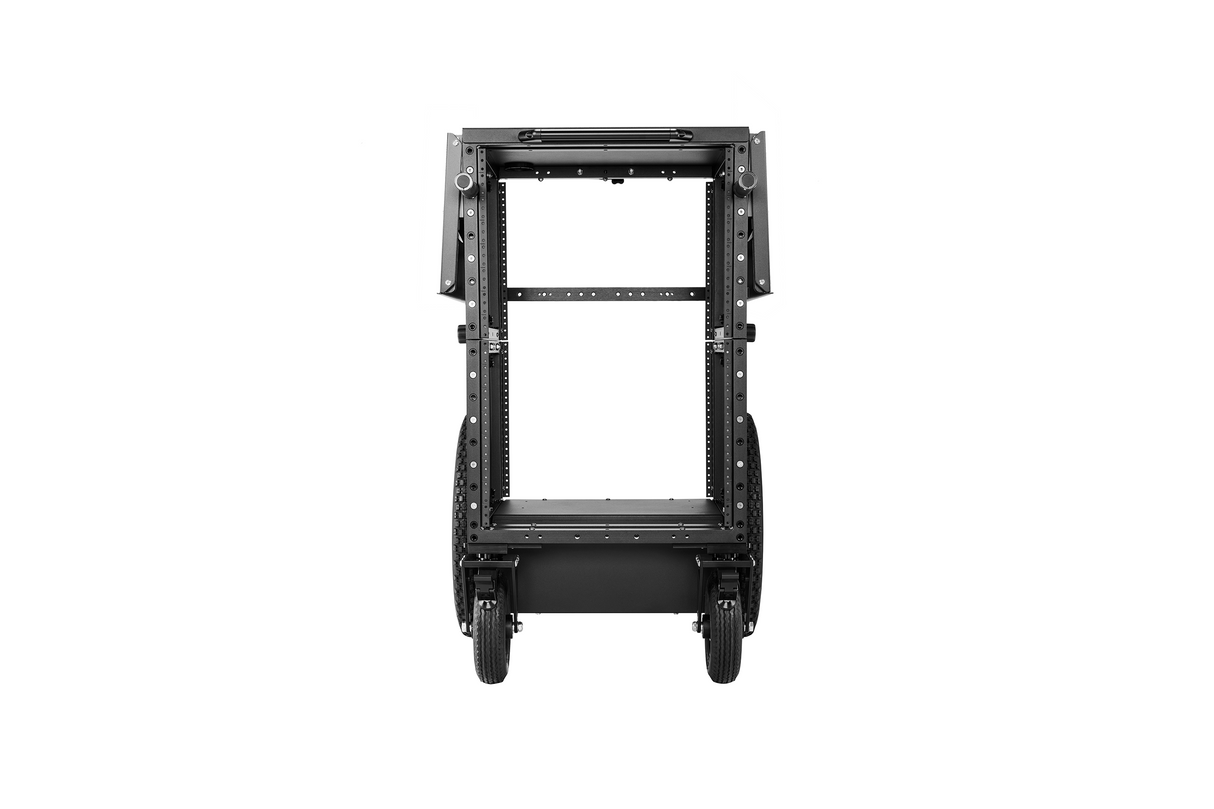 Fixed Height, Vertical, A/V Network-Rack Cart