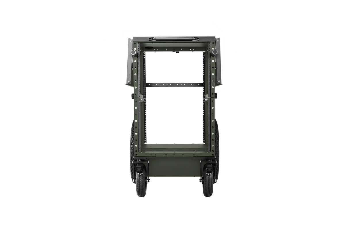 Fixed Height, Vertical, A/V Network-Rack Cart