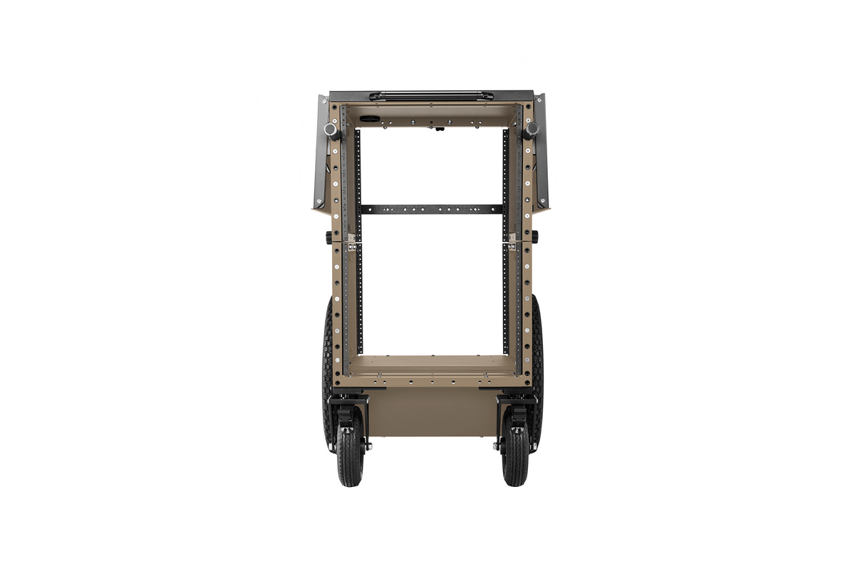 Fixed Height, Vertical, A/V Network-Rack Cart